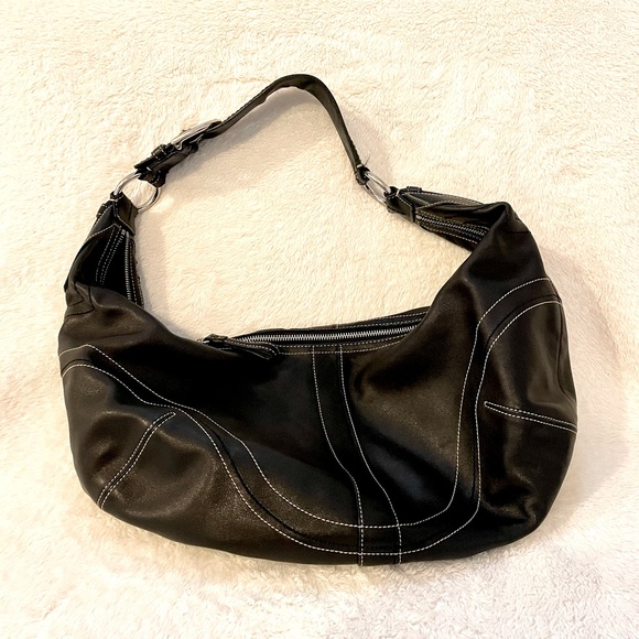 Coach Soft Black Leather Hobo Bag - Picture 1 of 11